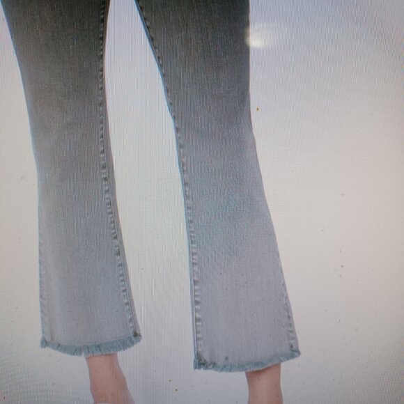 LIVERPOOL HANNAH CROP FLARE FRAY HEM MINERAL LAUREL OLIVE SIZE 4/27 - Picture 15 of 15